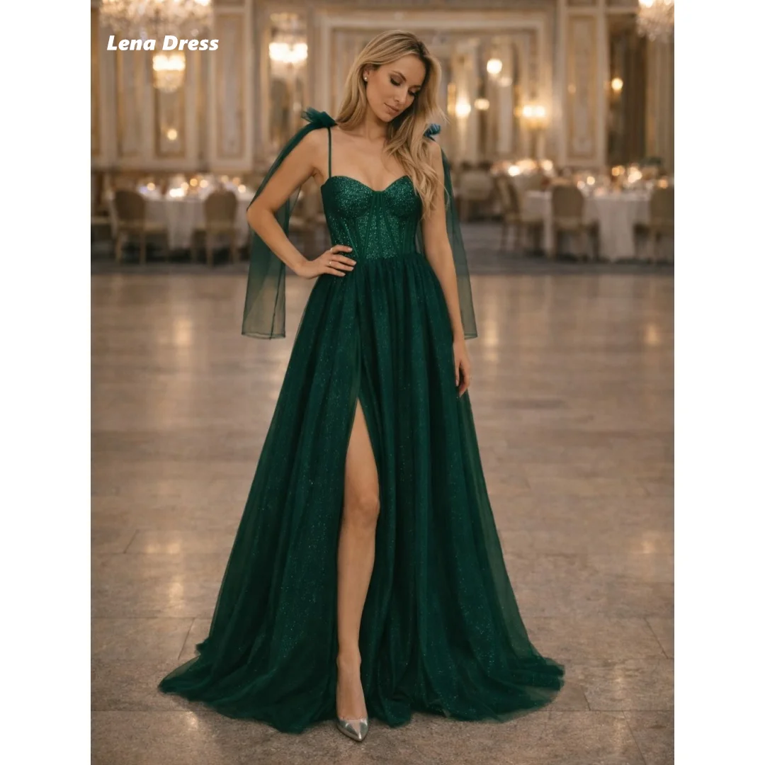 Lena Evening Dresses Woman Elegant Woman Dress Green Customized Women's Ball Gown Sleeveless Shiny Line A Prom Luxury Dresses
Lena Evening Dresses Woman Elegant Woman Dress Green Customized Women's Ball Gown Sleeveless Shiny Line A Prom Luxury Dresses