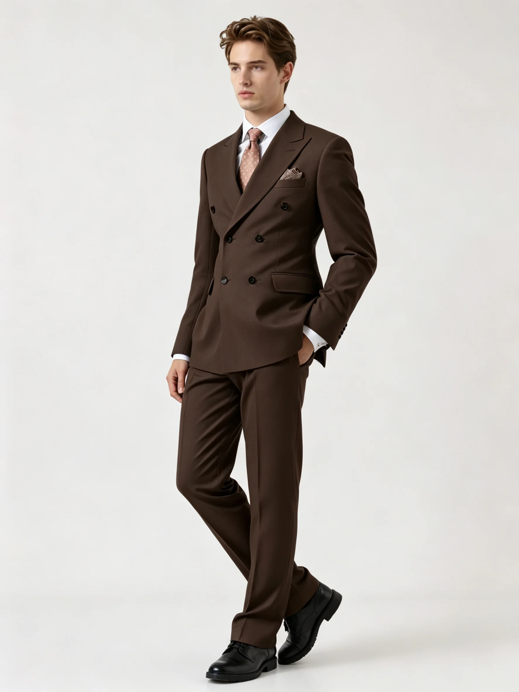 Luxury Men Dark Brown Double Breasted Suit 2Pcs Peak Lapel Blazer Pants Set Formal Wedding Evening Outfit With Free Hanky
Luxury Men Dark Brown Double Breasted Suit 2Pcs Peak Lapel Blazer Pants Set Formal Wedding Evening Outfit With Free Hanky