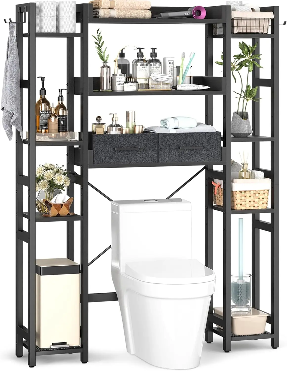 Over The Toilet Storage with 2 Drawers - 11 Tier Bathroom Organizer Freestanding Space Saver Storage Rack with Adjustable She
Over The Toilet Storage with 2 Drawers - 11 Tier Bathroom Organizer Freestanding Space Saver Storage Rack with Adjustable She
