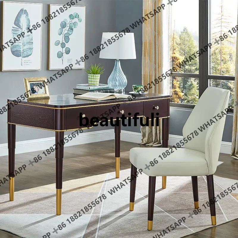 Postmodern light luxury desk American high-end solid wood simple small apartment study home R
Postmodern light luxury desk American high-end solid wood simple small apartment study home R