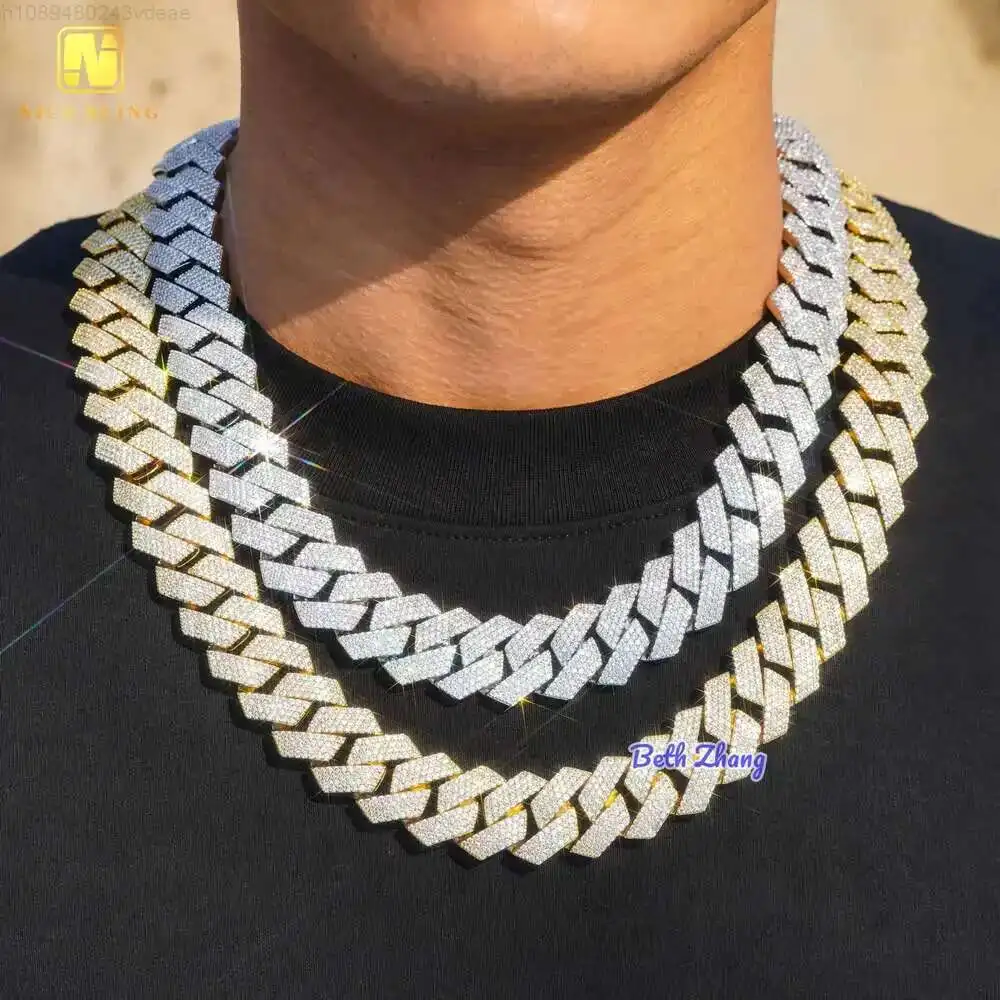 18k Gold Plated Brass Chains Hip Hop Men Necklace 20mm Thick Cuban Link Iced Out Brass Jewelry Prong Setting Cuban
18k Gold Plated Brass Chains Hip Hop Men Necklace 20mm Thick Cuban Link Iced Out Brass Jewelry Prong Setting Cuban