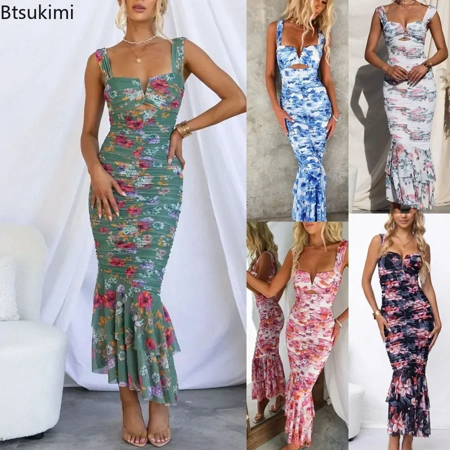 New 2024 Women's Summer Print Casual Beach Dress Strap Holiday Zipper Slim Dress Female Maxi Long Dress Elegant Vestido Feminino
New 2024 Women's Summer Print Casual Beach Dress Strap Holiday Zipper Slim Dress Female Maxi Long Dress Elegant Vestido Feminino