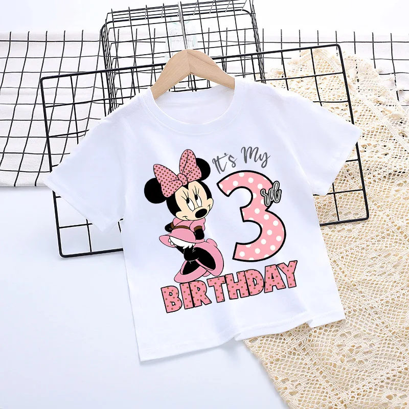 New Minnie Mouse Birthday Numbers T-shirt Children Summer Clothes Disney Anime Figures Short Sleeve Kawaii Clothing Top Kid Tee
New Minnie Mouse Birthday Numbers T-shirt Children Summer Clothes Disney Anime Figures Short Sleeve Kawaii Clothing Top Kid Tee
