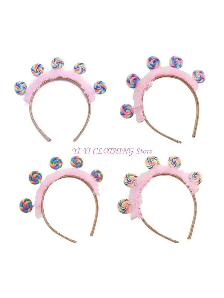N5KF Children Day Kids Headband Pleated Lace Lollipop Hair Hoop for Adult Teen
N5KF Children Day Kids Headband Pleated Lace Lollipop Hair Hoop for Adult Teen