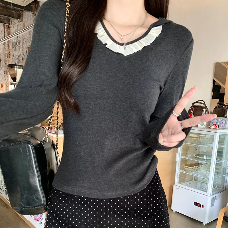 Women Autumn Fashion Slim Office Lady Solid Color T-shirt Sexy V-neck Long Sleeve Pullovers Tops Casual Slim Fit T-shirt
Women Autumn Fashion Slim Office Lady Solid Color T-shirt Sexy V-neck Long Sleeve Pullovers Tops Casual Slim Fit T-shirt