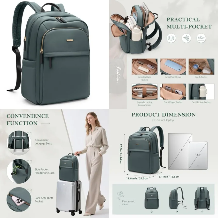 Travel Backpack for Women Personal Carry On Bag Busess Weekender Hikg Multilayer Laptop Bag,,DarkGreen
Travel Backpack for Women Personal Carry On Bag Busess Weekender Hikg Multilayer Laptop Bag,,DarkGreen