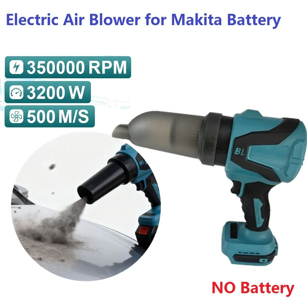Electric Turbo Blowers 3 Gears Brushless Cordless Electric Air Blower Hand Dust Blowing Tools for Makita Battery For Home Cars
Electric Turbo Blowers 3 Gears Brushless Cordless Electric Air Blower Hand Dust Blowing Tools for Makita Battery For Home Cars