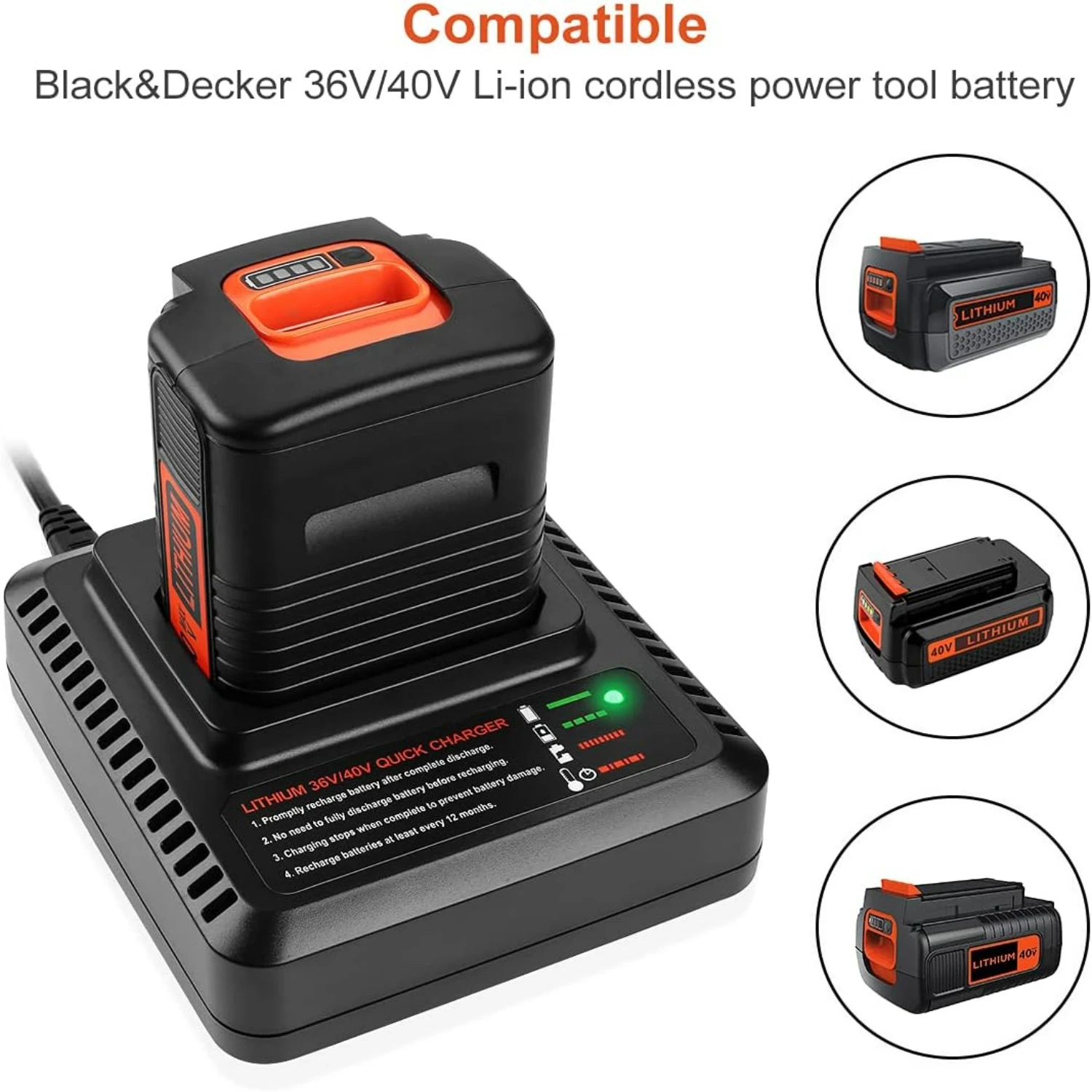 Эффективное и быстрое сменное зарядное устройство для Black & Decker LCS36 LCS40 — совместимое с LBXR36 LBXR2036 LBX36 LBX1540 LBX2040 LB
Эффективное и быстрое сменное зарядное устройство для Black & Decker LCS36 LCS40 — совместимое с LBXR36 LBXR2036 LBX36 LBX1540 LBX2040 LB