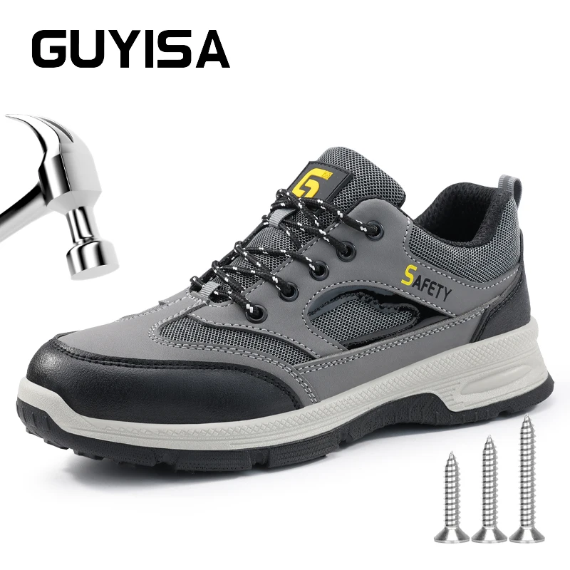 GUYISA safety shoes men's work shoes steel toe acid and alkali resistant work shoes grey breathable F116F
GUYISA safety shoes men's work shoes steel toe acid and alkali resistant work shoes grey breathable F116F