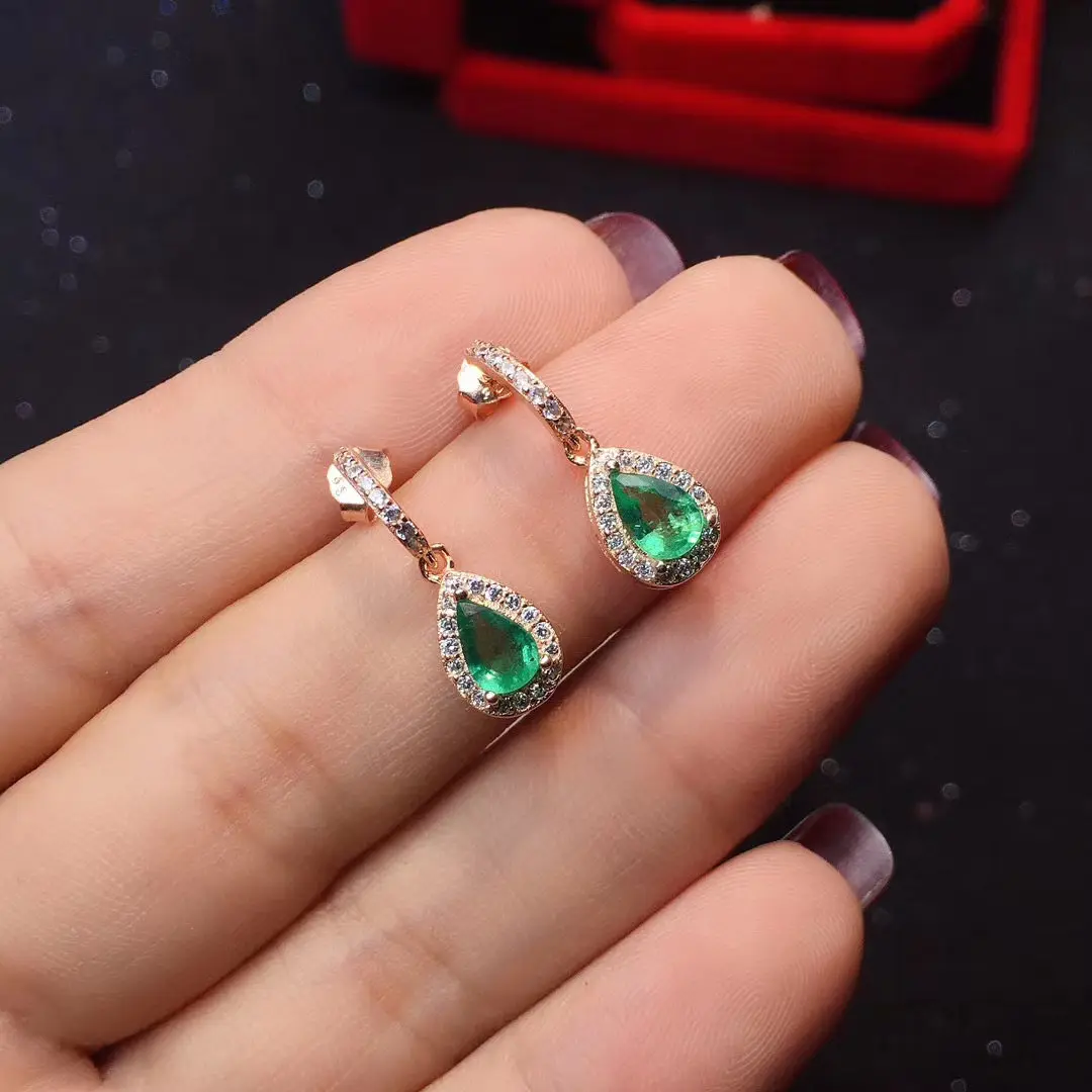 Fashion Silver Long Drop Earrings for Party 2 Pieces Natural Emerald Earrings 4mm*6mm Pear Cut Solid 925 Silver Emerald
Fashion Silver Long Drop Earrings for Party 2 Pieces Natural Emerald Earrings 4mm*6mm Pear Cut Solid 925 Silver Emerald