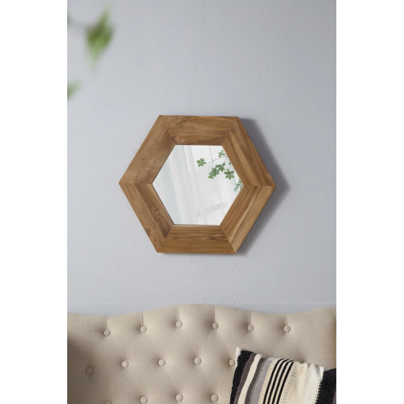 18.5" x 18.5" Hexagon Mirror with Natural Wood Frame, Wall Decor for Living Room Bathroom Hallway,
18.5" x 18.5" Hexagon Mirror with Natural Wood Frame, Wall Decor for Living Room Bathroom Hallway,