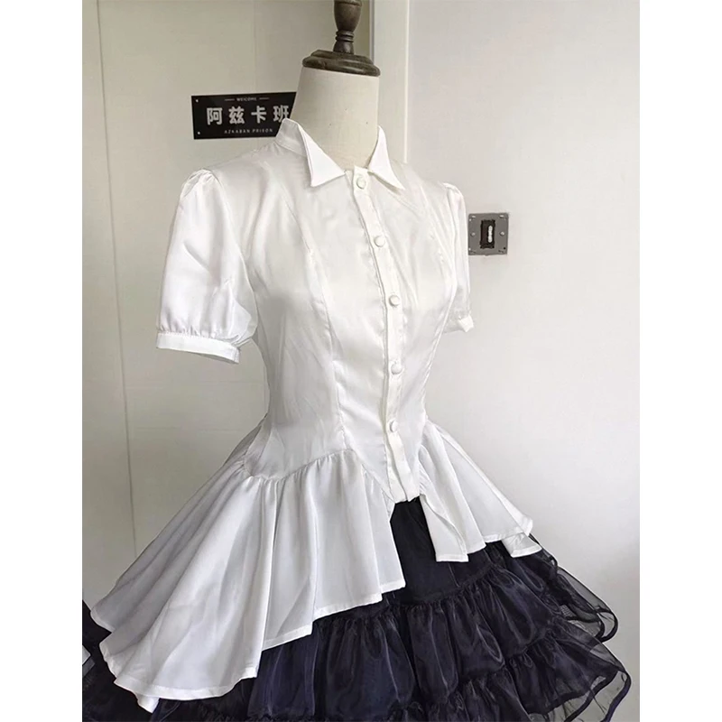 MEXZT японские белые рубашки в стиле Лолиты, женские кавайные милые бандажные блузки с оборками, винтажные готические пышные тонкие топы с короткими рукавами, новые
MEXZT японские белые рубашки в стиле Лолиты, женские кавайные милые бандажные блузки с оборками, винтажные готические пышные тонкие топы с короткими рукавами, новые