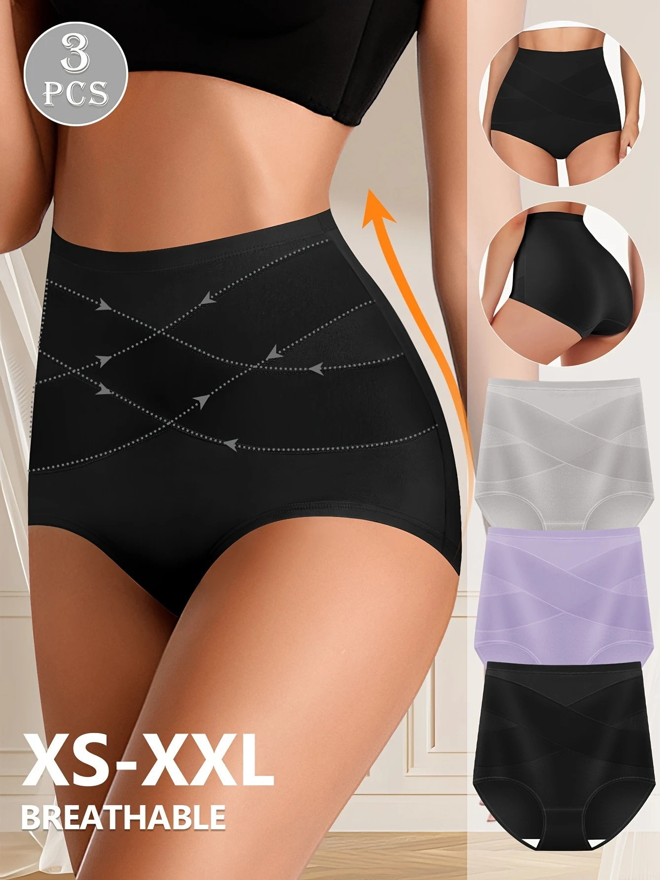 Классический набор из 3-х женских трусиков с высокой талией и подтяжкой живота, сплошной цвет, 95% натуральный дышащий материал, мягкий и
Классический набор из 3-х женских трусиков с высокой талией и подтяжкой живота, сплошной цвет, 95% натуральный дышащий материал, мягкий и