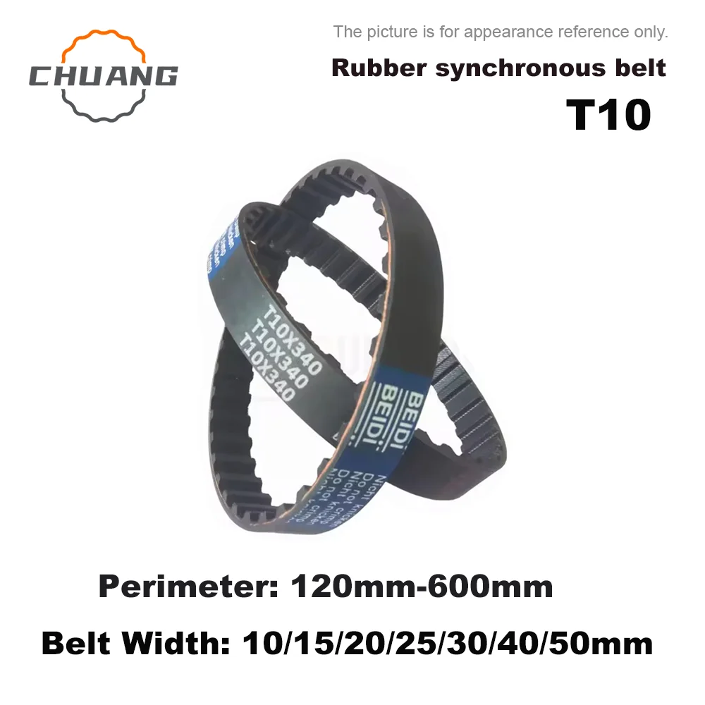 T10 rubber synchronous belt Perimeter: 120mm-600mm Belt Width: 10/15/20/25/30/40/50mm T10 transmission belt
T10 rubber synchronous belt Perimeter: 120mm-600mm Belt Width: 10/15/20/25/30/40/50mm T10 transmission belt