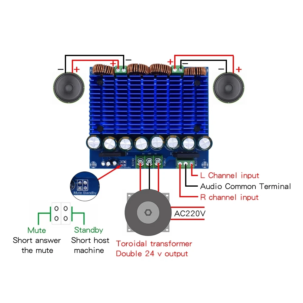Ultra High Power Digital Amplifier Module AC 24V Stereo TDA8954TH Dual Chip 2x420W XH-M252 Digital Power Amplifier Board
Ultra High Power Digital Amplifier Module AC 24V Stereo TDA8954TH Dual Chip 2x420W XH-M252 Digital Power Amplifier Board