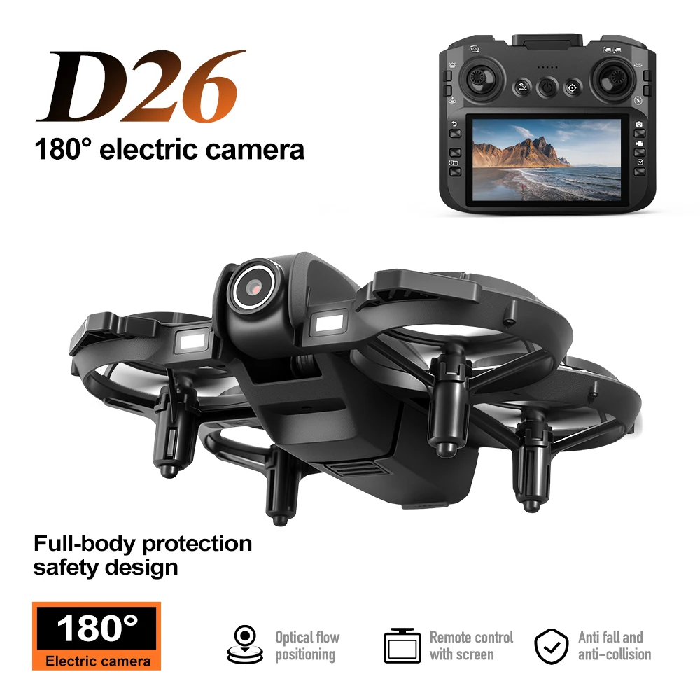 New D26 Mini Drone 4.3-inch Screen RC Aircraft 8K HD 180 Electric Dual Camera Optical Flow Hover WiFi FPV Anti Fall Material UAV
New D26 Mini Drone 4.3-inch Screen RC Aircraft 8K HD 180 Electric Dual Camera Optical Flow Hover WiFi FPV Anti Fall Material UAV