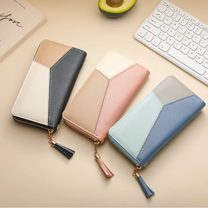 Color-blocking and spliced long wallet,ladies' clutch,fashionable large-capacity zipper purse, billetera mujer, portafoglio
Color-blocking and spliced long wallet,ladies' clutch,fashionable large-capacity zipper purse, billetera mujer, portafoglio