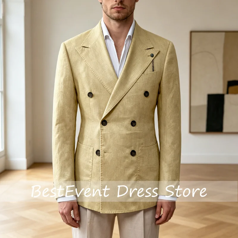 Men's Linen Blazer Notch Lapel Slim Fit Double Breasted Lightweight Breathable Suit Jacket Casual Business for Wear Customized
Men's Linen Blazer Notch Lapel Slim Fit Double Breasted Lightweight Breathable Suit Jacket Casual Business for Wear Customized