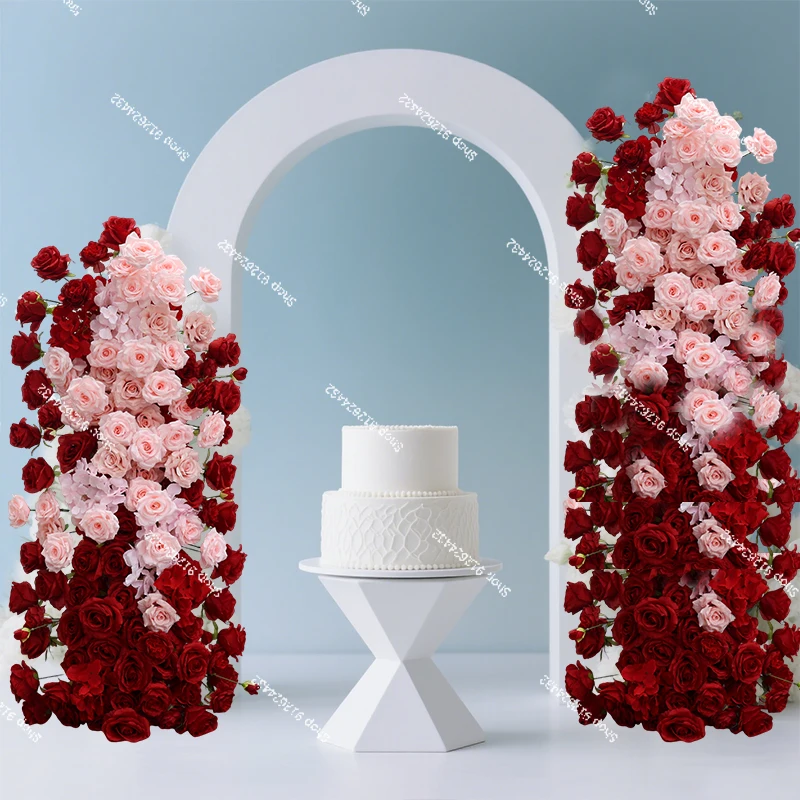 5D Red Luxury Rose Hydrangea Orchid Wedding Backdrop Arch Decor Floral Arrangement Stage Window Display Floor Flower Row 
5D Red Luxury Rose Hydrangea Orchid Wedding Backdrop Arch Decor Floral Arrangement Stage Window Display Floor Flower Row