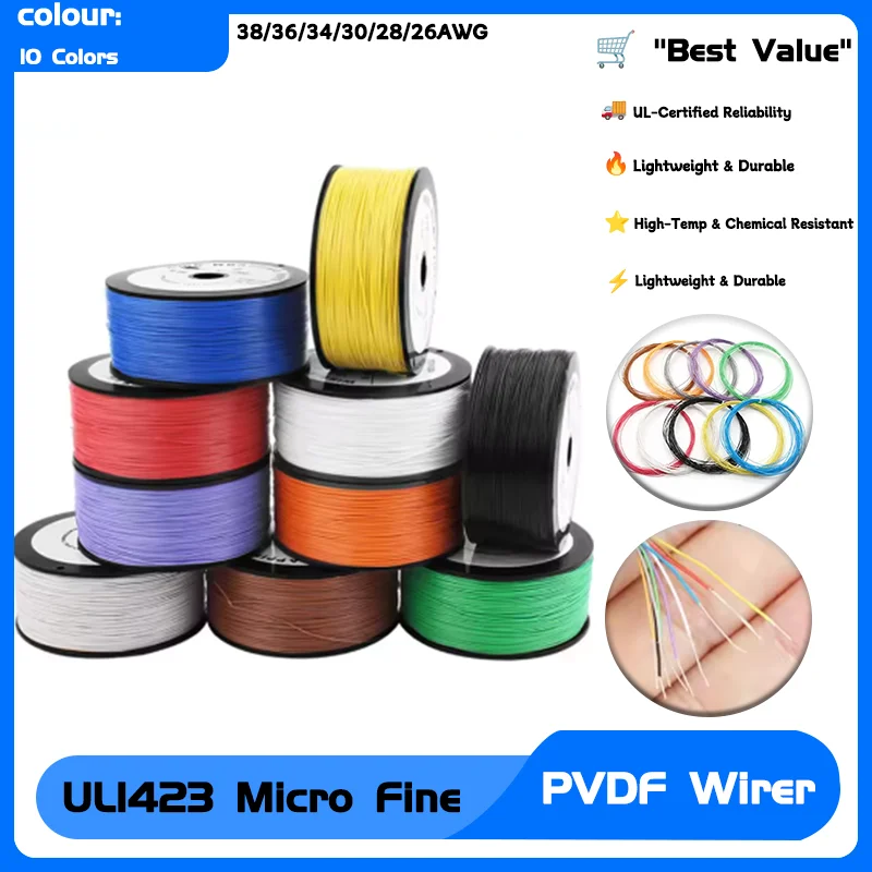 38/36/34/30/28/26AWG High Temp Cable for Electronics DIY Electronic Cable Wire 10Meter UL1423 PTFE Silver Plated Copper Wire
38/36/34/30/28/26AWG High Temp Cable for Electronics DIY Electronic Cable Wire 10Meter UL1423 PTFE Silver Plated Copper Wire