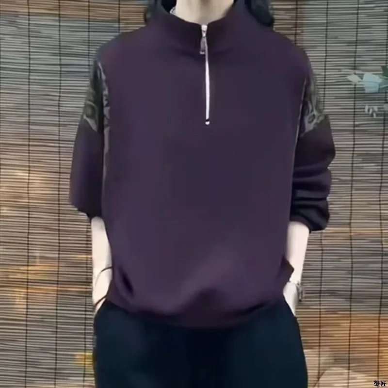 Фиолетовая толстовка с леопардовым принтом и воротником-стойкой, осень-зима, новая модная короткая куртка для мам, утолщенная базовая рубашка
Фиолетовая толстовка с леопардовым принтом и воротником-стойкой, осень-зима, новая модная короткая куртка для мам, утолщенная базовая рубашка