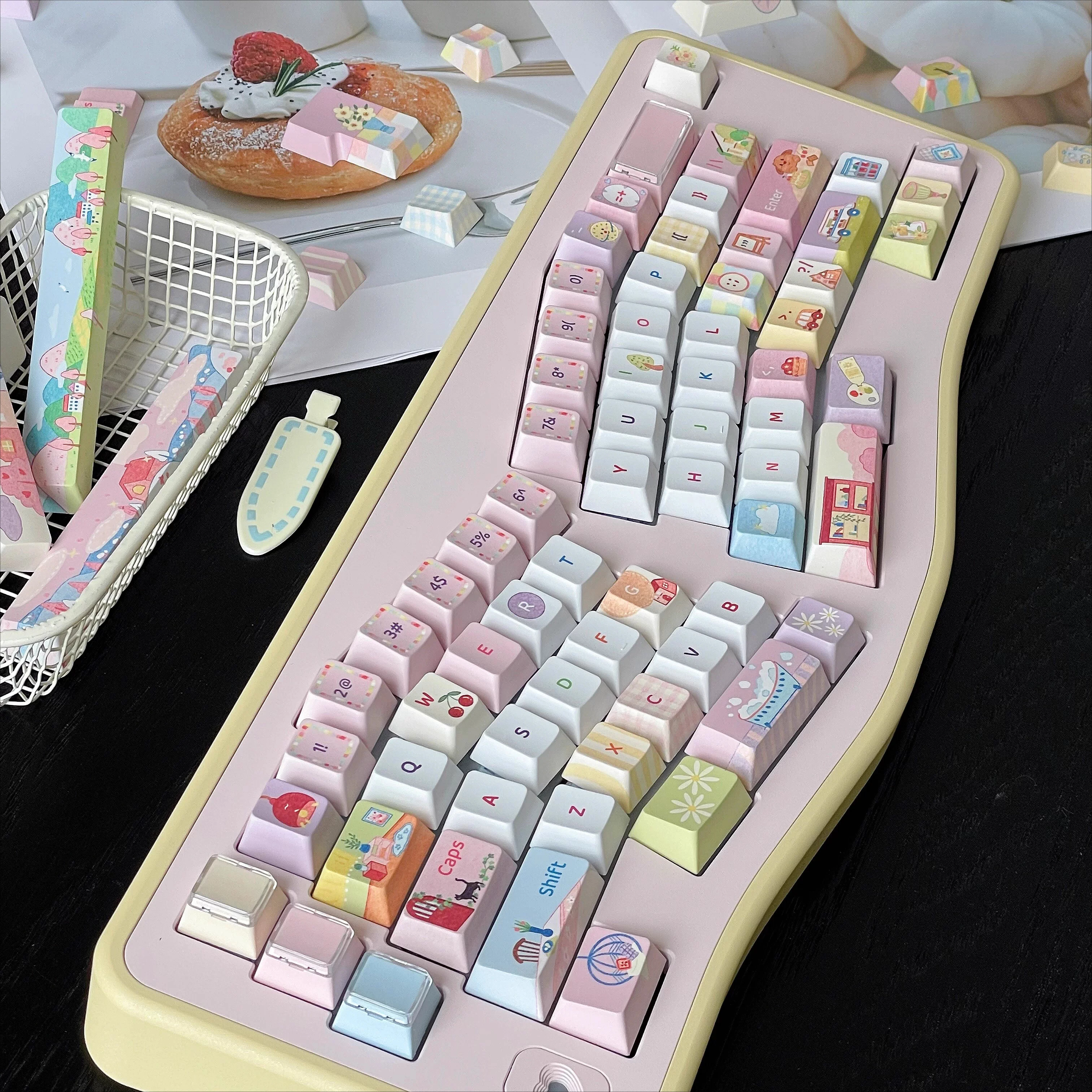 140 key dopamine theme keycaps PBT skin sublimation cute summer original SOA keycaps
140 key dopamine theme keycaps PBT skin sublimation cute summer original SOA keycaps
