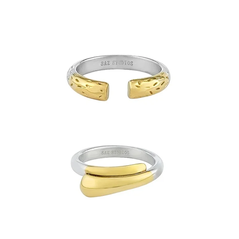 Alien Gold/Silver Color Blocking Texture Layered Wearing Opening Ring Men's&Women's Unisex Hip-Hop Fashion Accessory Trend
Alien Gold/Silver Color Blocking Texture Layered Wearing Opening Ring Men's&Women's Unisex Hip-Hop Fashion Accessory Trend