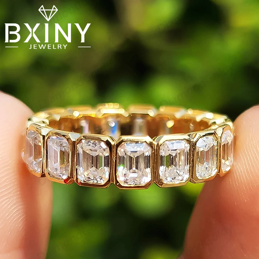BXINY 3*4mm Emerald Cut Moissanite Rings S925 Silver D Color Lab Diamond for Women Men Full Eternity Band Gifts Fine Jewelry GRA
BXINY 3*4mm Emerald Cut Moissanite Rings S925 Silver D Color Lab Diamond for Women Men Full Eternity Band Gifts Fine Jewelry GRA
