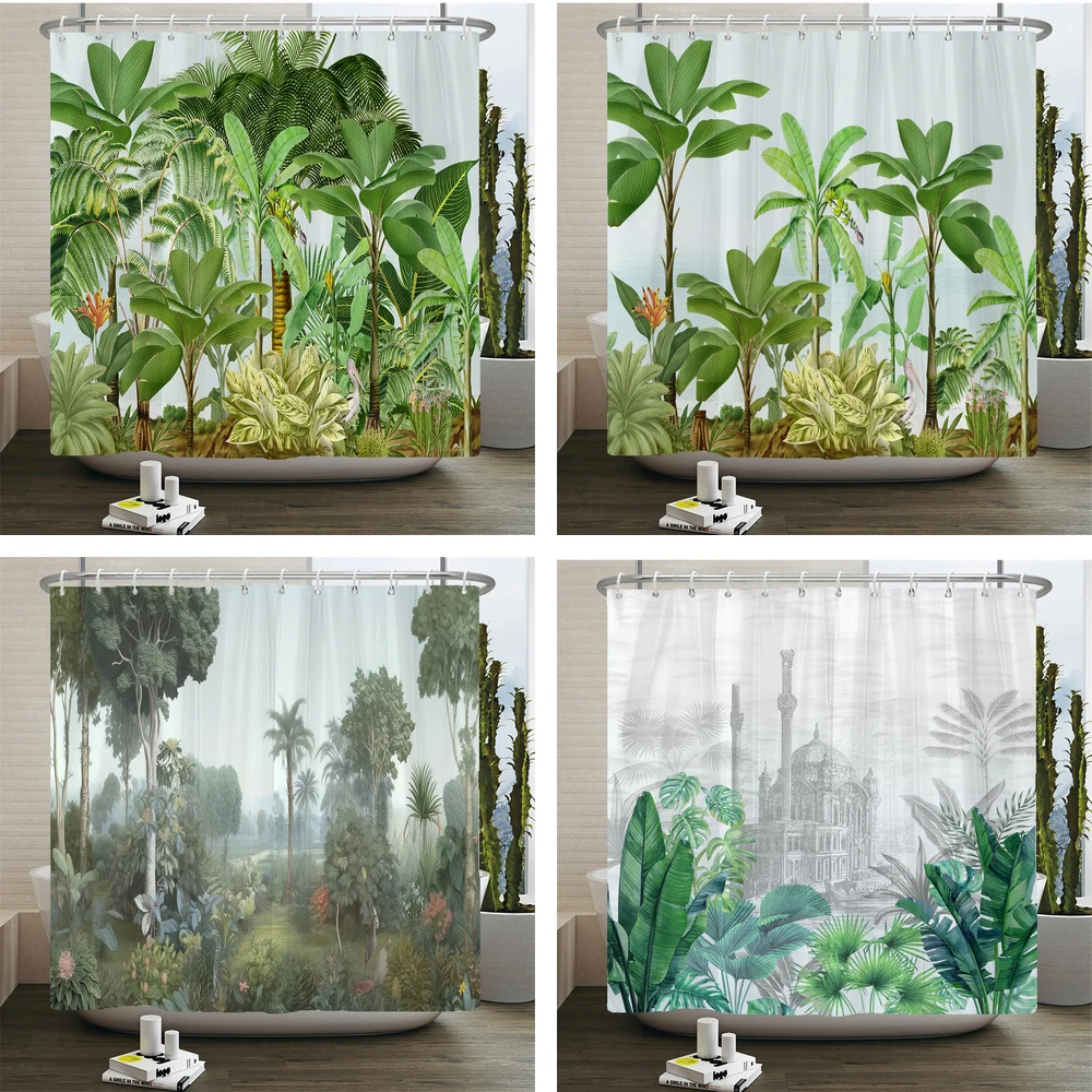 Тропические растения, пальмовые листья, занавески для душа, декор для ванны, занавески с принтом, моющаяся тканевая занавеска для ванной комнаты с крючками
Тропические растения, пальмовые листья, занавески для душа, декор для ванны, занавески с принтом, моющаяся тканевая занавеска для ванной комнаты с крючками