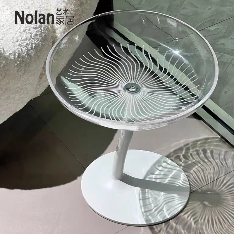 Round acrylic lotus leaf shape coffee table living room transparent small side table
Round acrylic lotus leaf shape coffee table living room transparent small side table