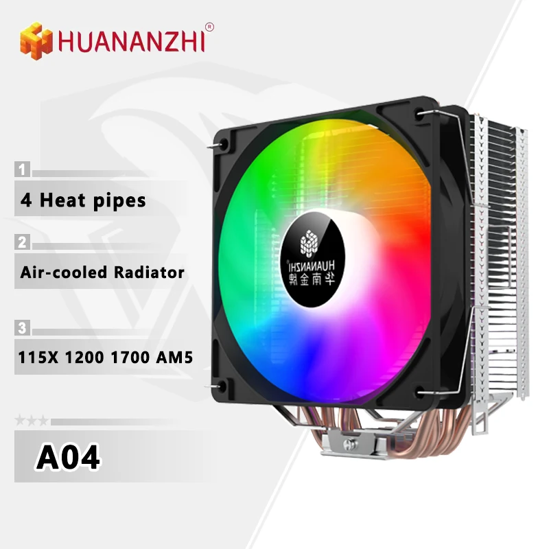 HUANANZHI A04 4 тепловых трубки, кулер для процессора, 3-контактный RGB, тихий вентилятор, воздушное охлаждение, радиатор процессора для Intel LGA1700 1851 115X 1200 2011 X79 X99
HUANANZHI A04 4 тепловых трубки, кулер для процессора, 3-контактный RGB, тихий вентилятор, воздушное охлаждение, радиатор процессора для Intel LGA1700 1851 115X 1200 2011 X79 X99