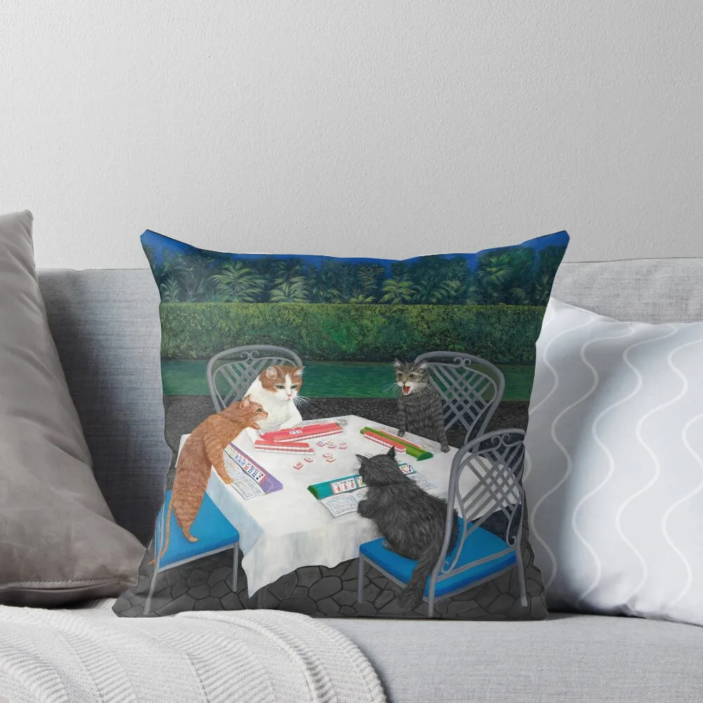 Cats Playing Mahjong in the Garden Throw Pillow christmas pillowcases Room decorating items pillow
Cats Playing Mahjong in the Garden Throw Pillow christmas pillowcases Room decorating items pillow