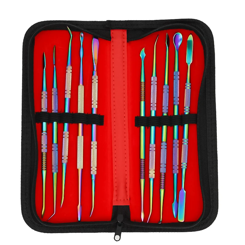 10Pcs Dental Wax Carver Knife Stainless Steel Mixing Spatula Colorful Double Ends Composite Resin Alginate Filling Tool
10Pcs Dental Wax Carver Knife Stainless Steel Mixing Spatula Colorful Double Ends Composite Resin Alginate Filling Tool