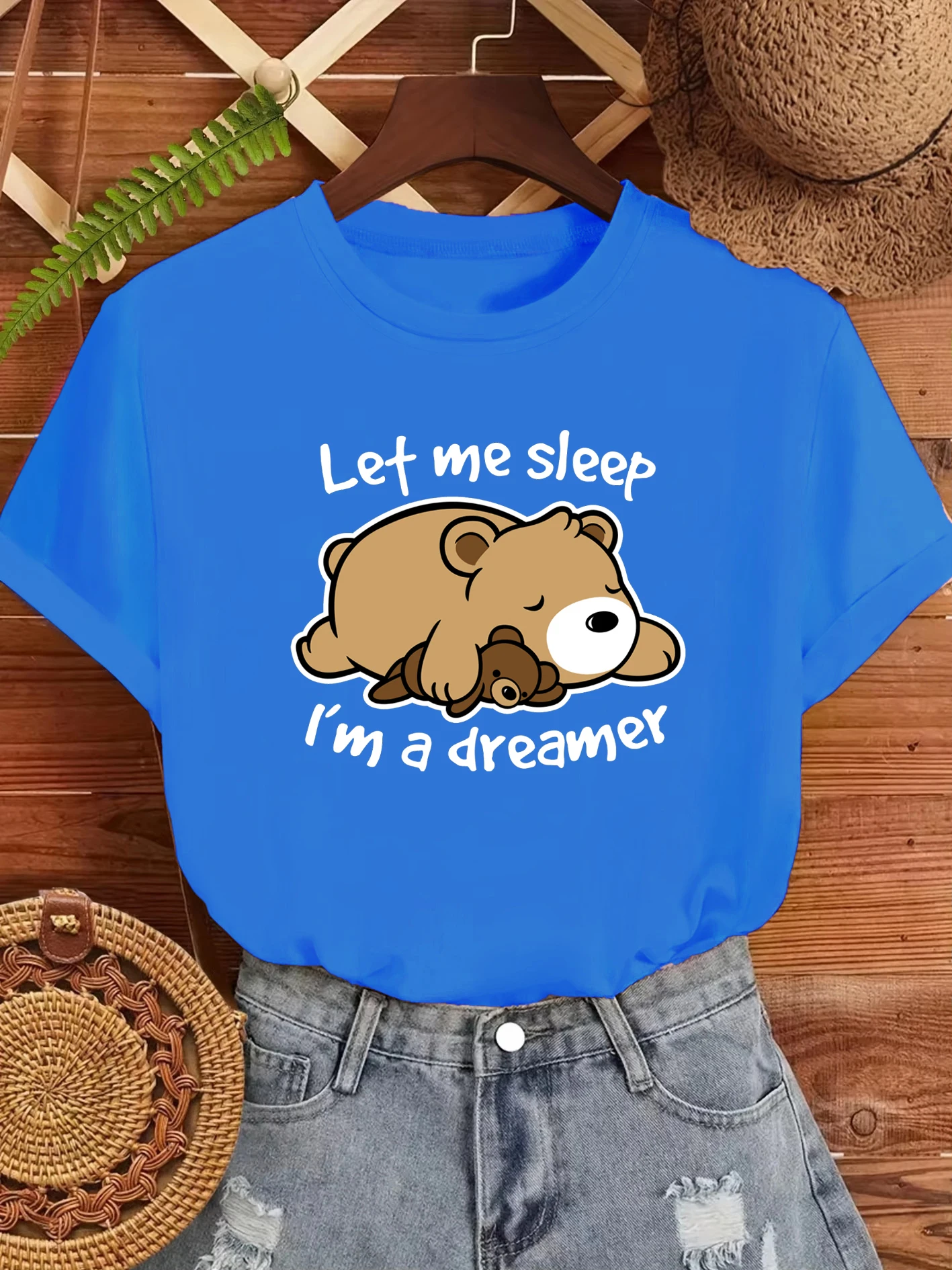 Let Me Sleep Dreamer Bear Print Womens T Shirts Cotton Casual T-Shirt Summer O-Neck Clothes Fashion Oversized Sportswear
Let Me Sleep Dreamer Bear Print Womens T Shirts Cotton Casual T-Shirt Summer O-Neck Clothes Fashion Oversized Sportswear