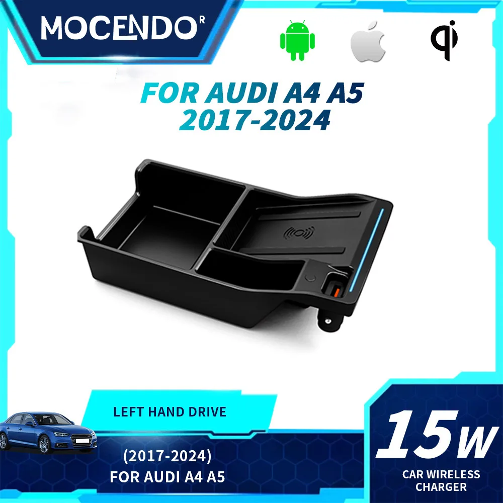 15W Fast Qi-Certified Wireless Car Charger for Audi A4/A4L/A5 2017-2024 LHD Models with Mount LED Phone Holder
15W Fast Qi-Certified Wireless Car Charger for Audi A4/A4L/A5 2017-2024 LHD Models with Mount LED Phone Holder