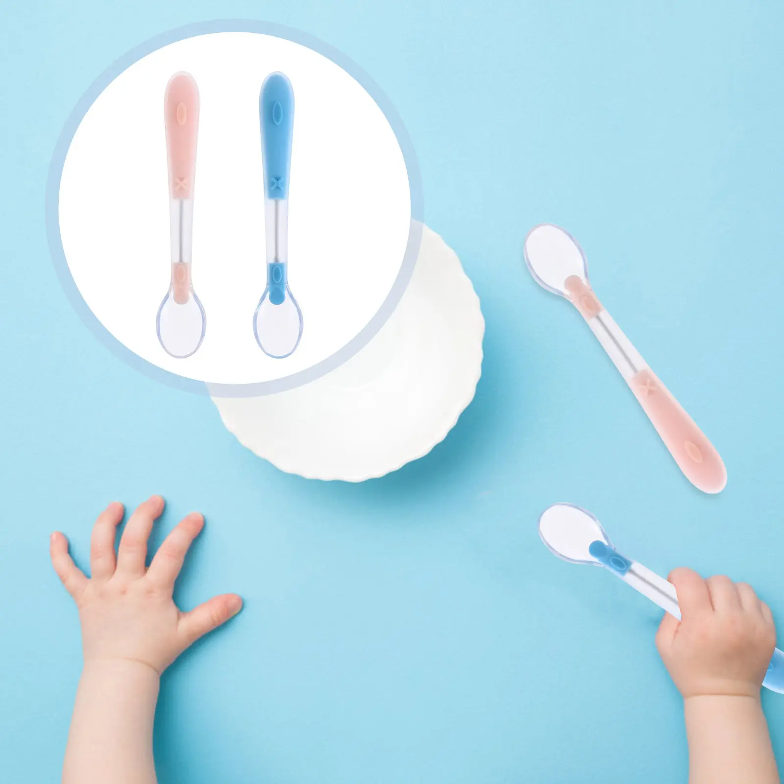 2Pcs Flexible Baby Spoons Heat Resistant Kids Cutlery Set for Toddler Meals Compact Easy Carry Spoon for Child Feeding Essential
2Pcs Flexible Baby Spoons Heat Resistant Kids Cutlery Set for Toddler Meals Compact Easy Carry Spoon for Child Feeding Essential