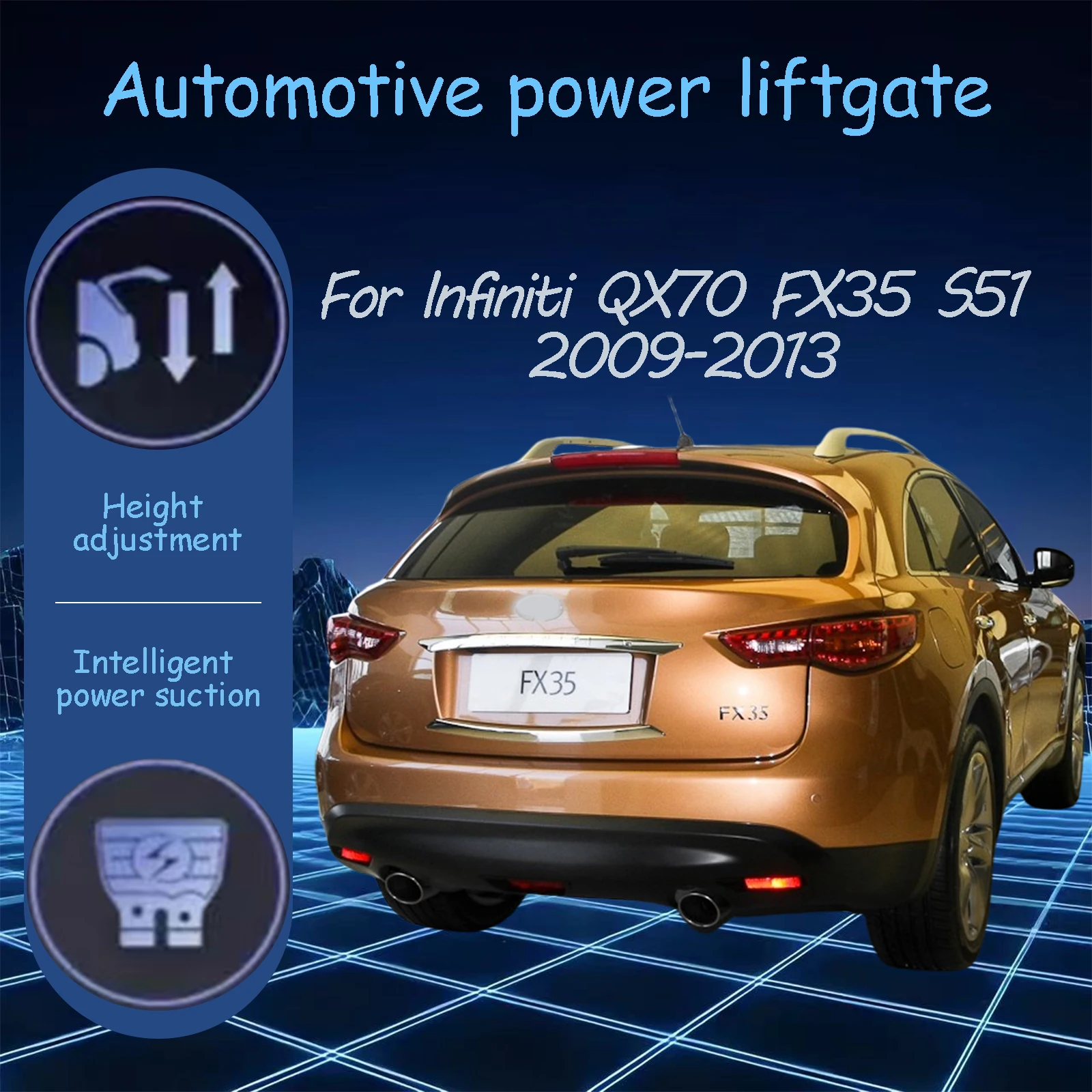 For Infiniti QX70 FX35 S51 2009-2013 Electric tailgate automatic suction locks suitable Trunk modification system
For Infiniti QX70 FX35 S51 2009-2013 Electric tailgate automatic suction locks suitable Trunk modification system