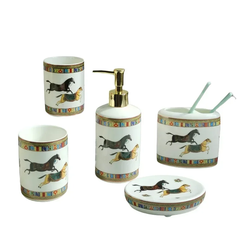 Ceramic European-style household bathroom, dental utensils, toilet, mouthwash cup, toilet set, wedding housewarming bathroom
Ceramic European-style household bathroom, dental utensils, toilet, mouthwash cup, toilet set, wedding housewarming bathroom