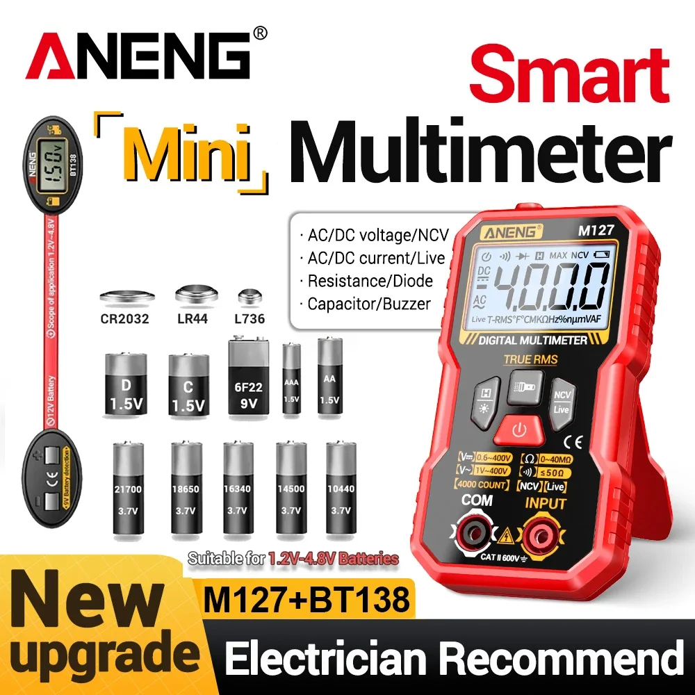 Digital Multimeter Professional Battery Level Tester Kit ANENG AC/DC Voltage Resistance NCV induction Multifunction Meter Tools
Digital Multimeter Professional Battery Level Tester Kit ANENG AC/DC Voltage Resistance NCV induction Multifunction Meter Tools