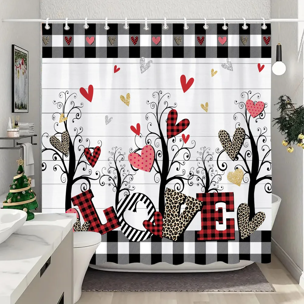 Valentine's Day Love Shower Curtain Black and White Buffalo Check LOVE Valentine's Day Gift Washable Bath Curtain Bathroom Decor
Valentine's Day Love Shower Curtain Black and White Buffalo Check LOVE Valentine's Day Gift Washable Bath Curtain Bathroom Decor