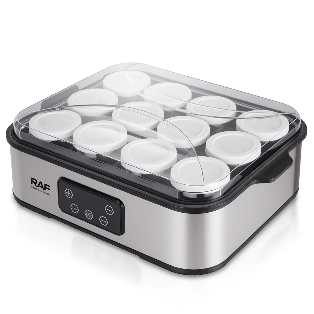 RAF 25W Yogurt Maker With 12 Glass Cups PTC Rapid Heating Safe Energy Saving Easy Cleaning for Healthy Homemade Yogurt
RAF 25W Yogurt Maker With 12 Glass Cups PTC Rapid Heating Safe Energy Saving Easy Cleaning for Healthy Homemade Yogurt