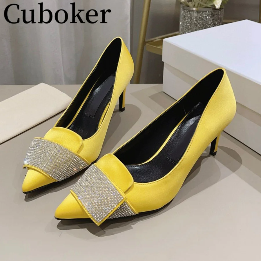 2024 Spring Summer Banquet Satin Pointed toe Pumps Elegant Crystal Women's Sandals Mules Women Dress Woman's shoes Ladies Shoes
2024 Spring Summer Banquet Satin Pointed toe Pumps Elegant Crystal Women's Sandals Mules Women Dress Woman's shoes Ladies Shoes
