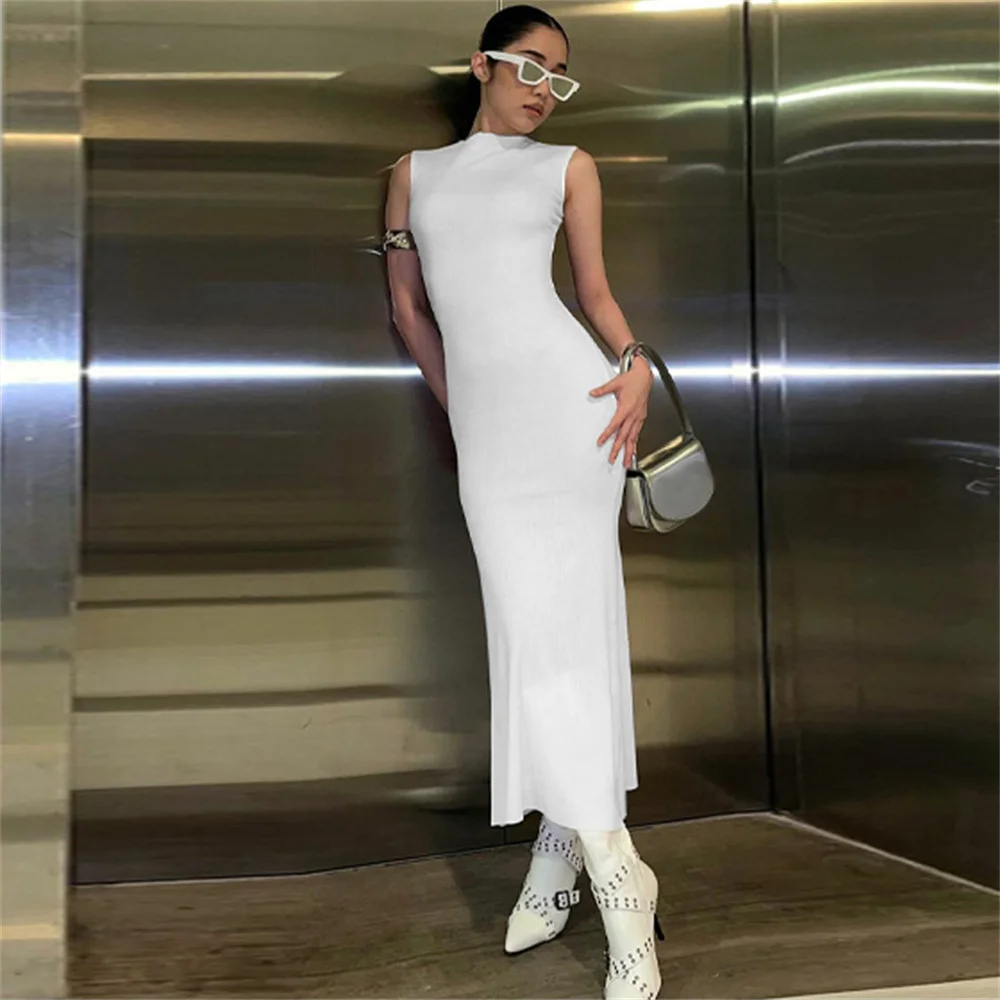 Cotton Sleeveless Pit Stripe Vest Dress Summer Solid Half High Collar High Waist Dress Casual Commuting Female Long Dress
Cotton Sleeveless Pit Stripe Vest Dress Summer Solid Half High Collar High Waist Dress Casual Commuting Female Long Dress