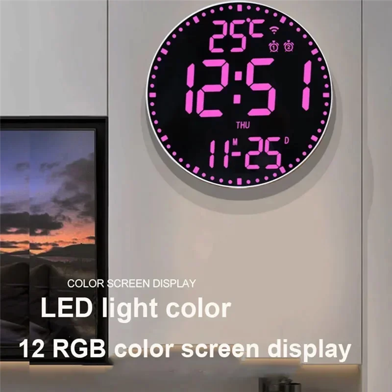 A27F-Digital Electronic Clock Calendar Wall Clock Living Room Decorative Wall Hanging Colorful Smart Clock
A27F-Digital Electronic Clock Calendar Wall Clock Living Room Decorative Wall Hanging Colorful Smart Clock