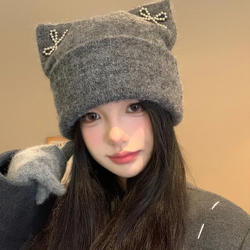 Autumn Winter Hat Women's Bow Knit Hat Big Head Circle Show Face Small Bun Head Hat Warm Woolen Hat
Autumn Winter Hat Women's Bow Knit Hat Big Head Circle Show Face Small Bun Head Hat Warm Woolen Hat