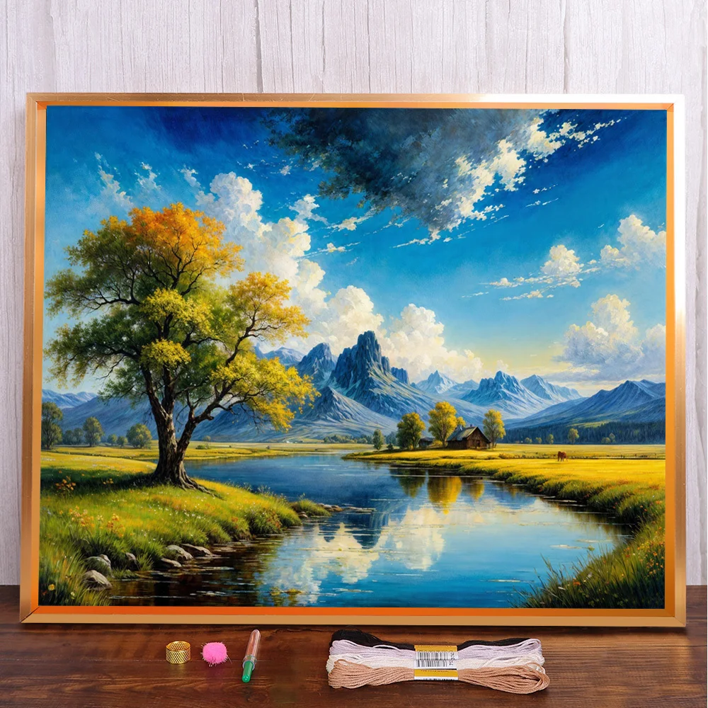 Landscape River Printed Water-Soluble Canvas Cross-Stitch Kit Embroidery Painting Handiwork Handicraft Craft Floss Needle Mulina
Landscape River Printed Water-Soluble Canvas Cross-Stitch Kit Embroidery Painting Handiwork Handicraft Craft Floss Needle Mulina