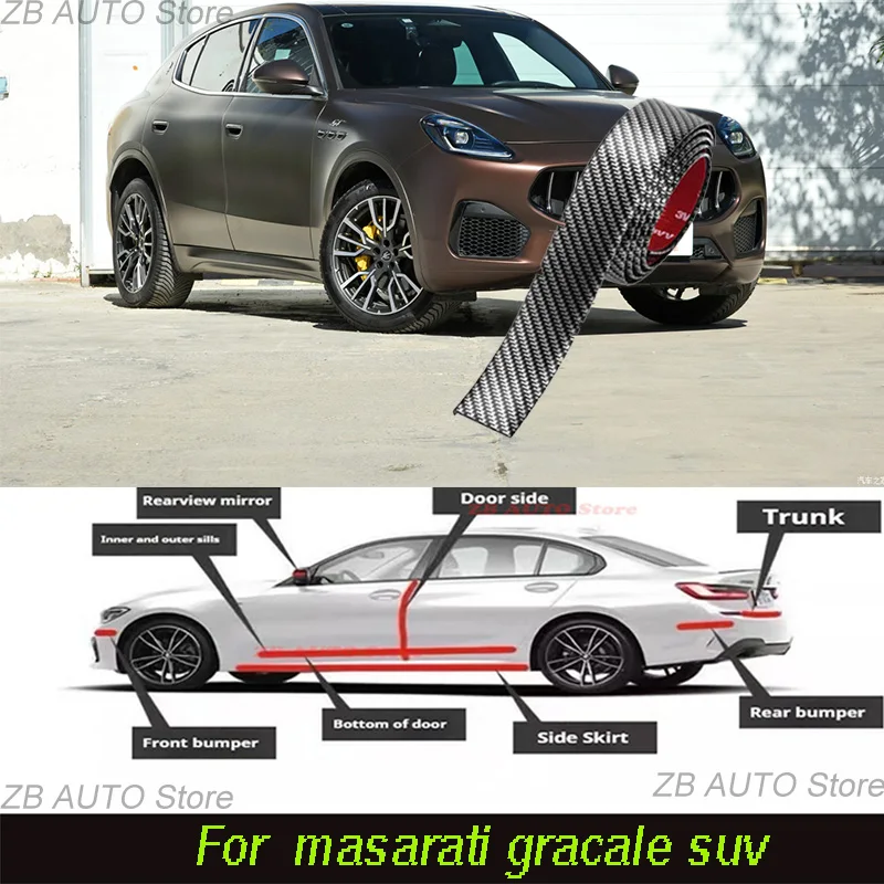 For Maserati Gracale Suv Strong adhesive bumper strip, front and rear lip side skirts, collision and scratch resistant suitable
For Maserati Gracale Suv Strong adhesive bumper strip, front and rear lip side skirts, collision and scratch resistant suitable