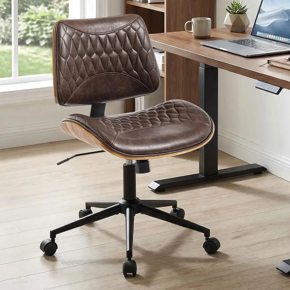 Bentwood Mid Back Armless Office Chair 1 Pack, Adjustable Height PU Leather Swivel Desk Chair with Wheels, Rolling Computer Tas
Bentwood Mid Back Armless Office Chair 1 Pack, Adjustable Height PU Leather Swivel Desk Chair with Wheels, Rolling Computer Tas