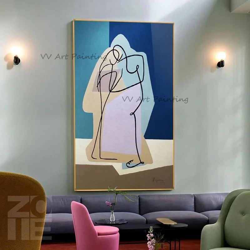 The Abstract Figure Oil Painting Canvas Art Hand-painted Picasso Style Oil Painting For Living Room Decor Hug Couple Drawing
The Abstract Figure Oil Painting Canvas Art Hand-painted Picasso Style Oil Painting For Living Room Decor Hug Couple Drawing