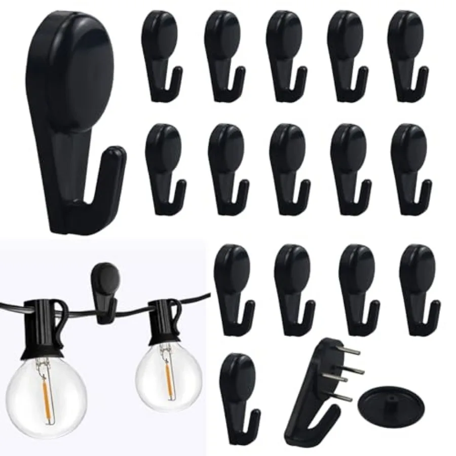 Light Hooks for Concrete Walls: 30 Pack Small Utility Wall-Mount Hangers - Outdoor String Lights Clips - Hanging Decoration Pla
Light Hooks for Concrete Walls: 30 Pack Small Utility Wall-Mount Hangers - Outdoor String Lights Clips - Hanging Decoration Pla